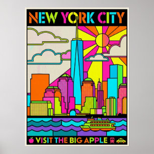 Affiche Paysage de Lower Manhattan et port