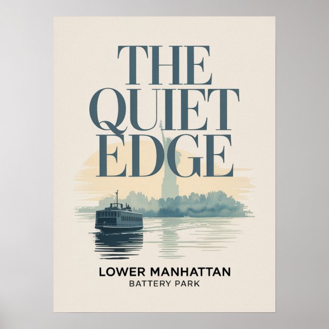Affiche Paysage de Lower Manhattan et port (Devant)