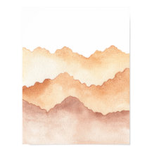 Paysage de Montagne Abstrait à l'Aquarelle en Terr