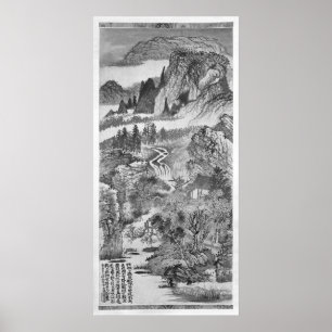 Affiche Paysage de montagne, après Huang Gongwang 1671