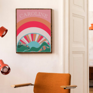 Affiche Paysage de montagne coloré au coucher du soleil Fi