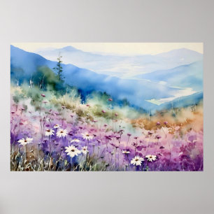 Affiche Paysage de montagne de Caroline du Nord Art