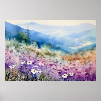 Affiche Paysage de montagne de Caroline du Nord Art