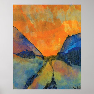 Affiche Paysage de montagne d'Emil Nolde Vallée avec couch