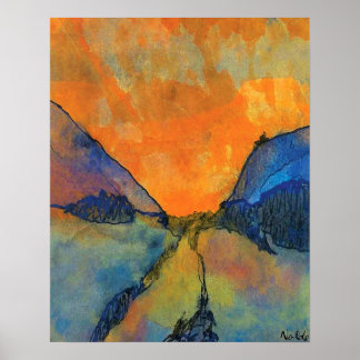 Affiche Paysage de montagne d'Emil Nolde Vallée avec couch