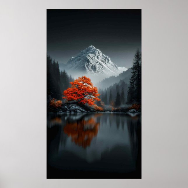 Affiche Paysage de montagne dramatique (Devant)