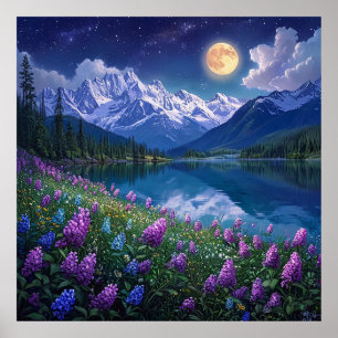 Affiche Paysage de montagne serein avec lac