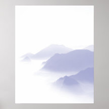 Paysage de montagnes abstraites Art Pervenche Blan