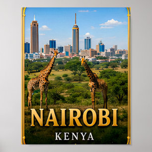 Affiche Paysage de Nairobi et aventure faunique
