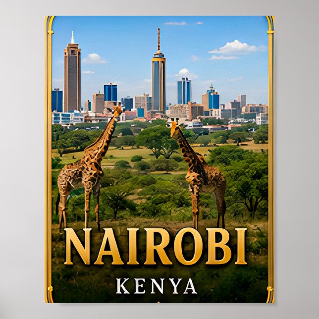 Affiche Paysage de Nairobi et aventure faunique (Devant)