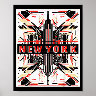 Affiche Paysage de New York Punk Grunge Vintage Rétro