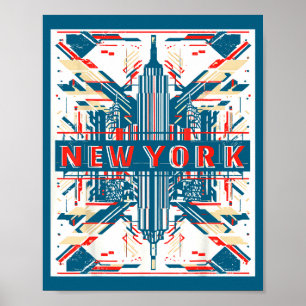 Affiche Paysage de New York punk grunge vintage rétro graf