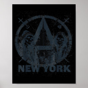 Affiche Paysage de New York Punk nge Vintage Rétro Graffit