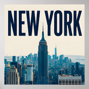 Affiche Paysage de New York Statue de la Liberté Conceptio