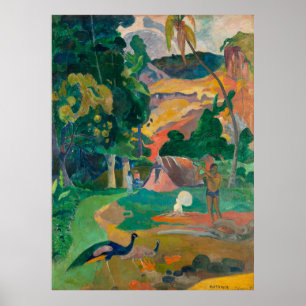 Affiche Paysage de Paul Gauguin Matamoe avec Peacocks