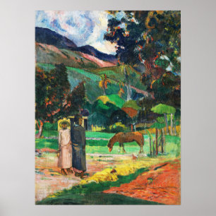 Affiche Paysage de Paul Gauguin Tahitian, Paysage tropical