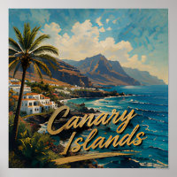 Paysage de plage à l'aquarelle des îles Canaries