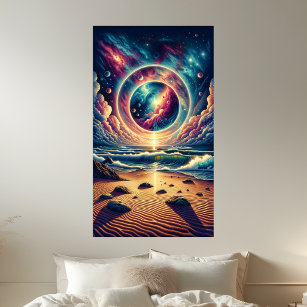 Affiche Paysage de plage de coucher de soleil céleste psyc