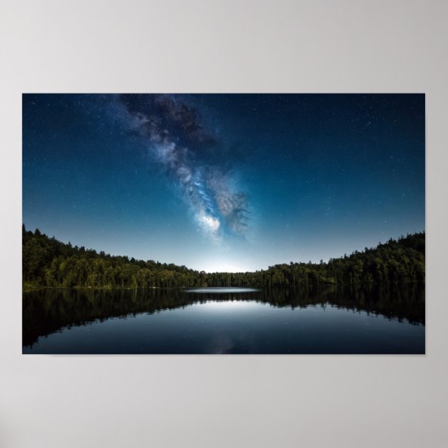 Affiche Paysage de plein air de lac Nature Calme Paisible  (Devant)