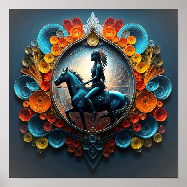 Affiche "Paysage de rêve amérindien" (Devant)