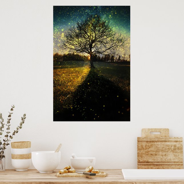 Affiche Paysage de rêve aux lucioles magiques (Cuisine)