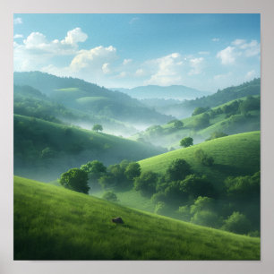 Affiche Paysage de rêve de la vallée verte