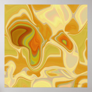 Affiche Paysage de rêve en or absfact