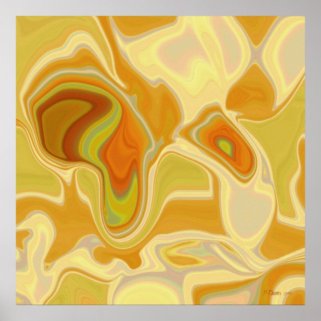 Affiche Paysage de rêve en or absfact (Devant)