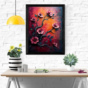 Affiche Paysage de rêve florissant - Floral Abstrait