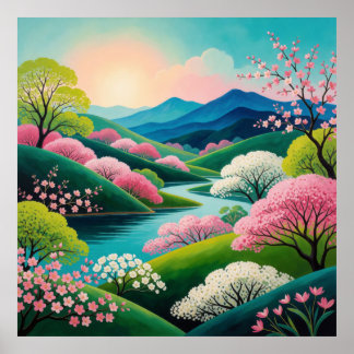 Affiche Paysage de Réveil Printanier 🌷