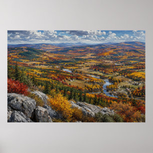 Affiche Paysage de rivière automnale