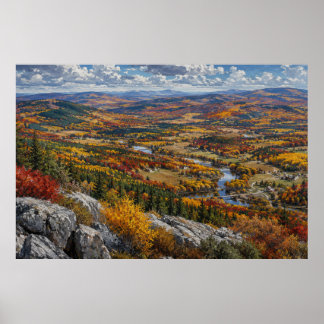 Affiche Paysage de rivière automnale