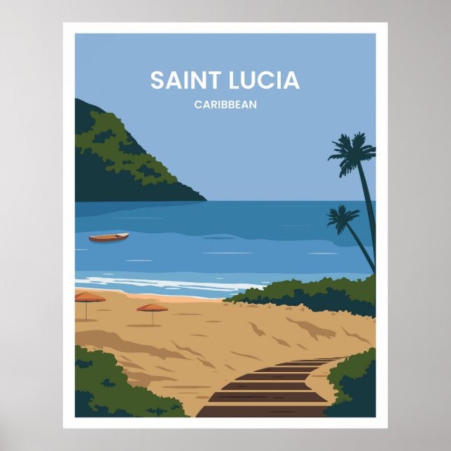 Affiche Paysage de Sainte-Lucie (Devant)