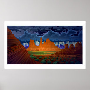 Affiche Paysage de scène de désert à l'art d'affiche de