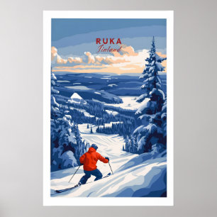 Affiche Paysage de ski en Laponie Art 1
