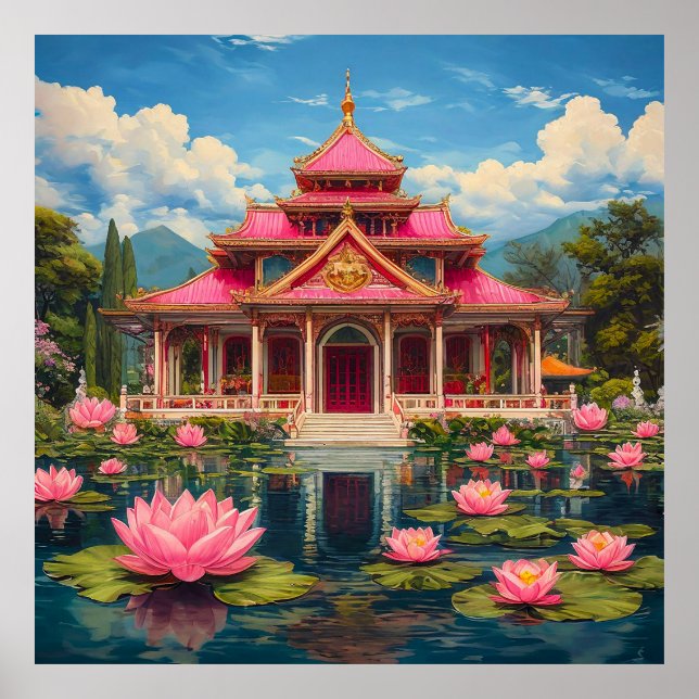 Affiche paysage de style chinois (Devant)