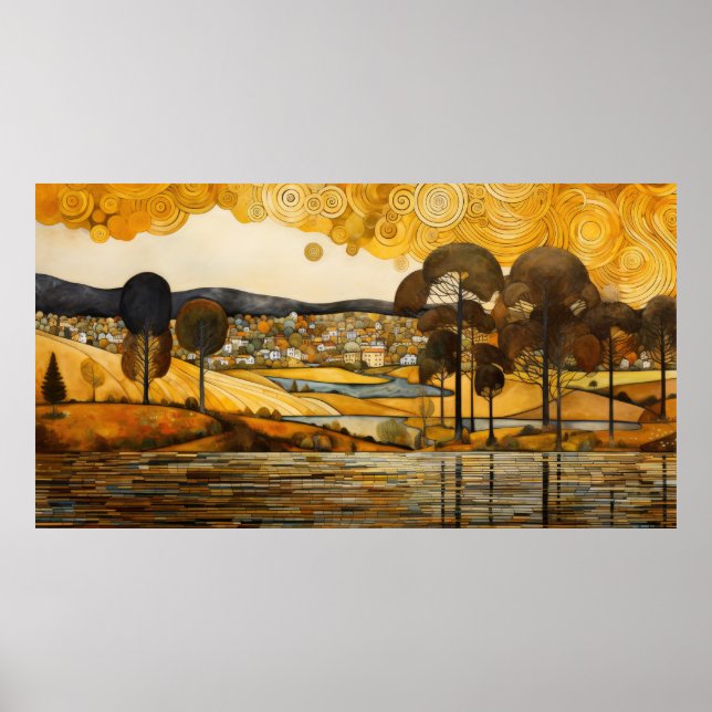 Affiche Paysage de style Gustav Klimt (Devant)
