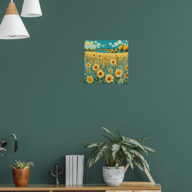 Affiche Paysage de tournesol en style Van Gogh (Salon 1)