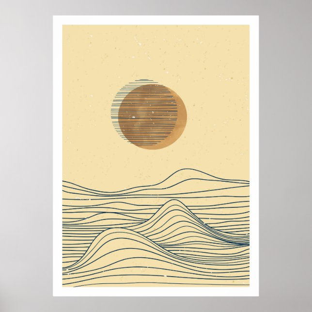 Affiche Paysage de vagues océaniques (Devant)
