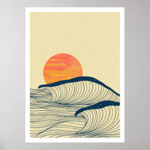 Affiche Paysage de vagues océaniques