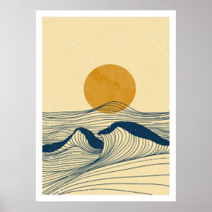 Affiche Paysage de vagues océaniques