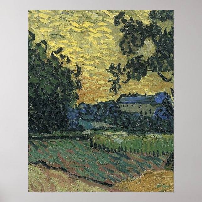 Affiche Paysage de Van Gogh à Twilight (Devant)