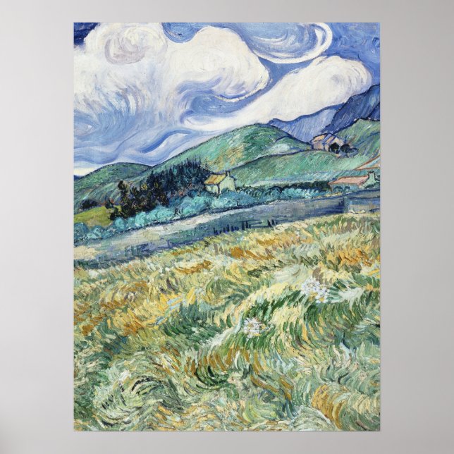 Affiche Paysage de Van Gogh de Saint-Rémy (1889) (Devant)