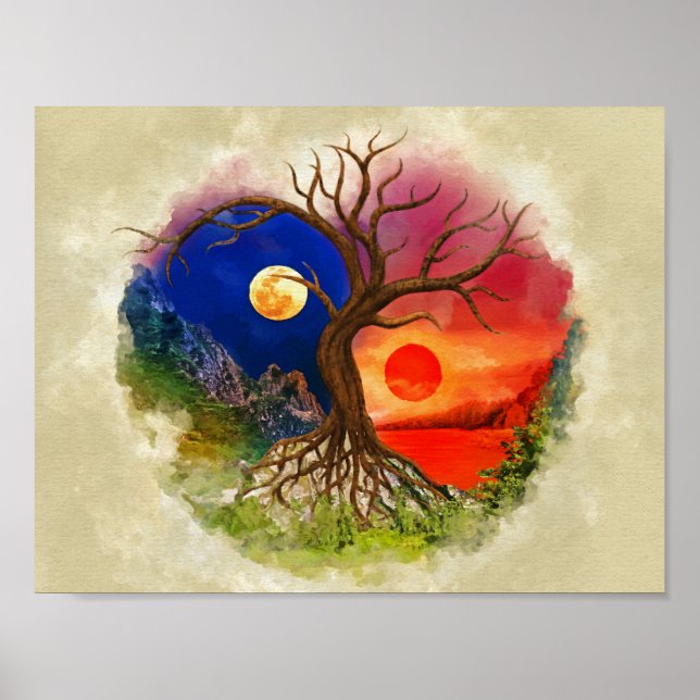 Affiche Paysage de Yin Yang Tree (Devant)