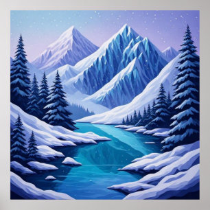 Affiche Paysage d'élégance hivernale Montagne❄️