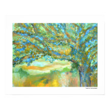 Paysage des arbres Peinture Turquoise verte bleue