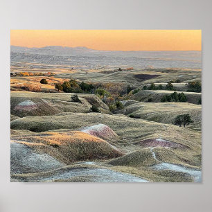 Affiche Paysage des Badlands Sunset Dakota