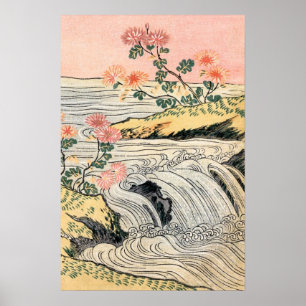 Affiche Paysage des chutes d'eau rose