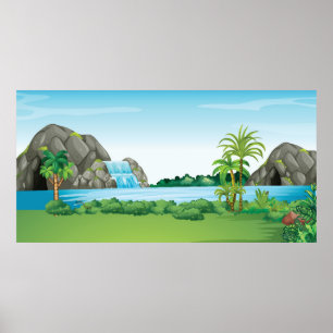 Affiche Paysage des cours d'eau