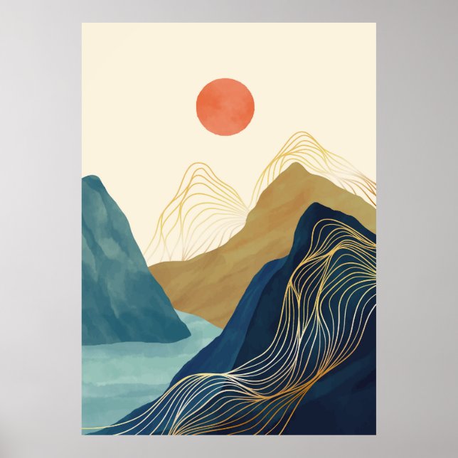 Affiche Paysage des montagnes (Devant)